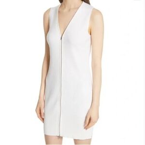 RAG & BONE Vivienne Ribbed Ivory Zip Dress Size Large